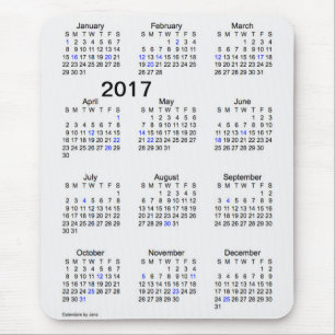 Großdruck-Rauch-Feiertags-Kalender 2017 durch Jan Mousepad