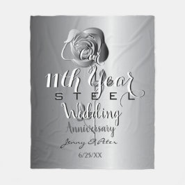 Große 11. Hochzeit-Jubiläum-Rose Fleecedecke