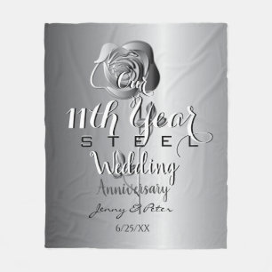 Große 11. Hochzeit-Jubiläum-Rose Fleecedecke