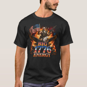 Große 1776 Energie George Washington 4. Juli T-Shirt
