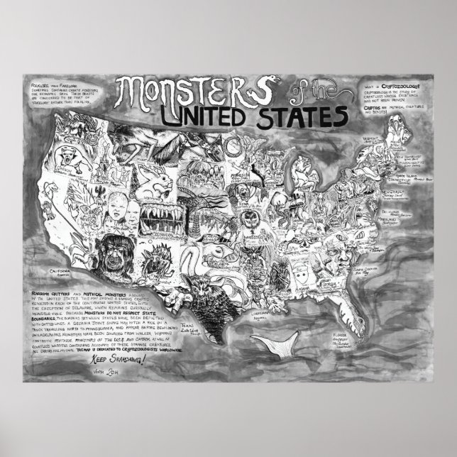 Große 48 x 36" Monster der Vereinigten Staaten Poster (Vorne)