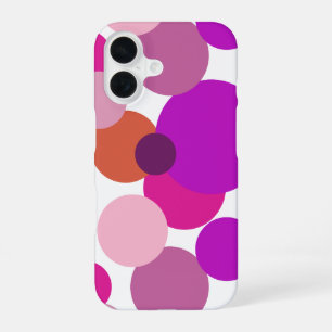 Große 70er-Polka-Punkte in Lila iPhone 16 Hülle
