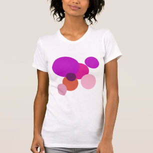 Große 70er-Polka-Punkte in Lila T-Shirt