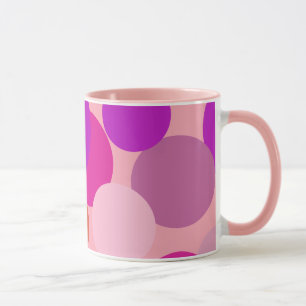 Große 70er-Polka-Punkte in Lila Tasse