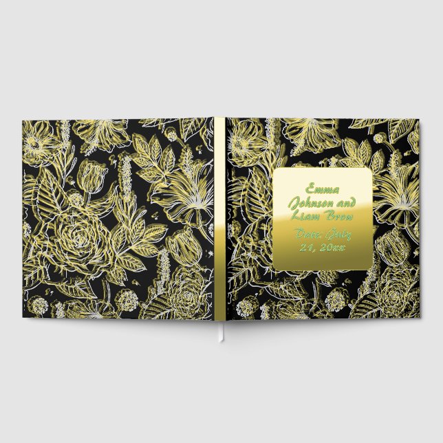 Größe: 9" x 6", NullValue, Papier: Weißer Uncoa mi Gästebuch (Voll)