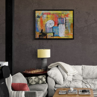 Große abstrakte Acrylmalerei Fotodruck