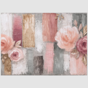 Große Abstrakte Uni Peach Gray Decoupage Seidenpapier