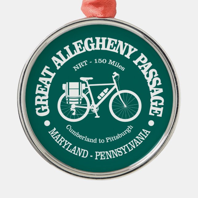 Große Allegheny Passage (Fahrrad) Ornament Aus Metall (Vorne)