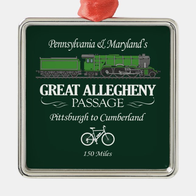 Große Allegheny Passage (RT2) Ornament Aus Metall (Vorne)