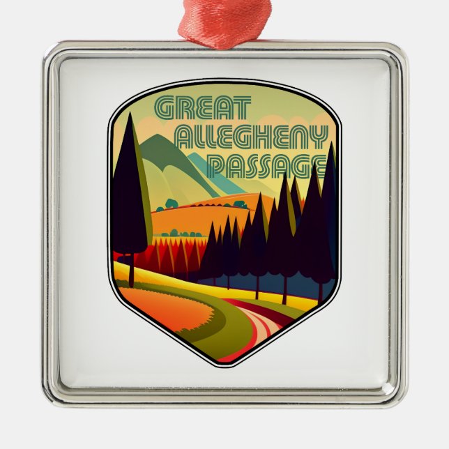 Große Allegheny-Passfarben Ornament Aus Metall (Vorne)