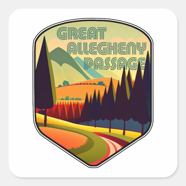 Große Allegheny-Passfarben Quadratischer Aufkleber (Vorderseite)