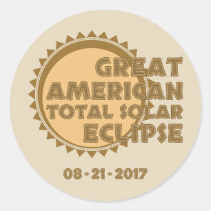 Große amerikanische GesamtSonnenfinsternis - 2017 Runder Aufkleber
