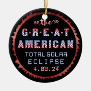 Große amerikanische GesamtSonnenfinsternis am 21. Keramik Ornament