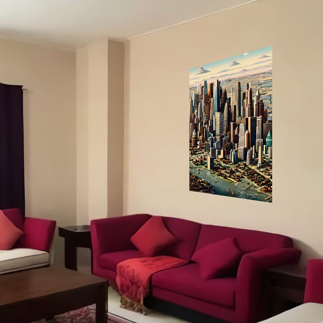 Große amerikanische Stadt | AI Art Poster (Von Creator hochgeladen)