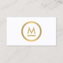 Große Anfängermonogramm in Imitaten Gold auf Weiß Visitenkarte
