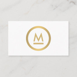 Große Anfängermonogramm in Imitaten Gold auf Weiß Visitenkarte