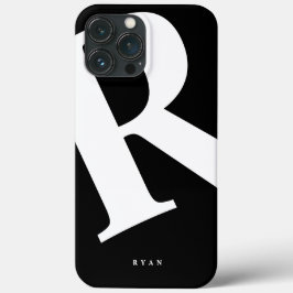 Große Anfangsphase | Moderne Typografie | Schwarz Case-Mate iPhone Hülle