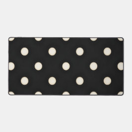 Große antike weiße Polka Punkte auf schwarz erschü Schreibtischunterlage