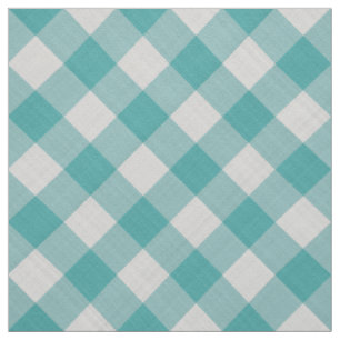 Große Aquamarine Gingham Karo Muster Geometrie Stoff