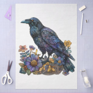 Große Aquarellfarben Schwarzer Raps für Decoupage Seidenpapier