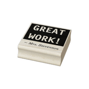 "GROSSE ARBEIT!" + Lehrerkennzeichnung/Briefmarke Gummistempel