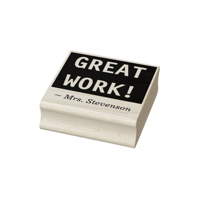 "GROSSE ARBEIT!" + Lehrerkennzeichnung/Briefmarke Gummistempel (Stempel)