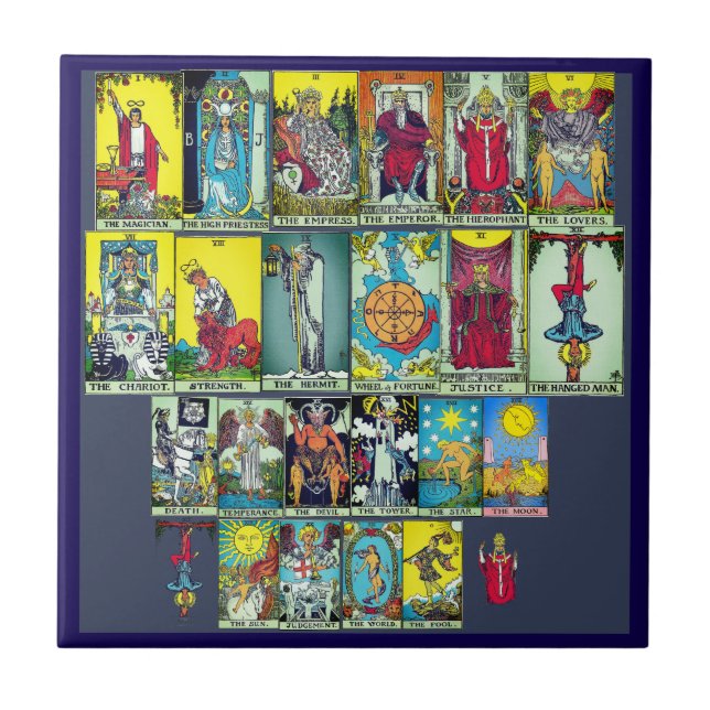 Große Arkana Tarotkarten Keramikfliese (Vorderseite)
