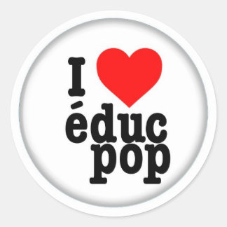 Große Aufkleber / Stickers I love educ pop