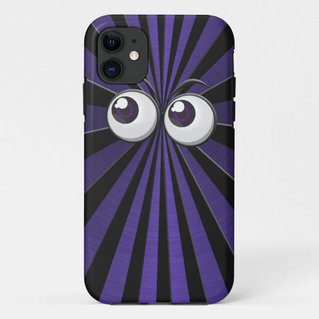 Große Augäpfel auf schwarzem und violettem Sternen Case-Mate iPhone Hülle (Rückseite)