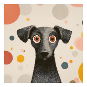 Große Augen Hund – Süßes Whimsical-Haustierporträt Fotodruck