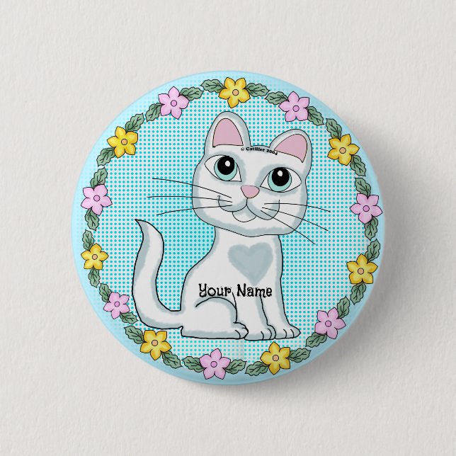 Große Augen Kitten Katze  Button (Vorderseite)