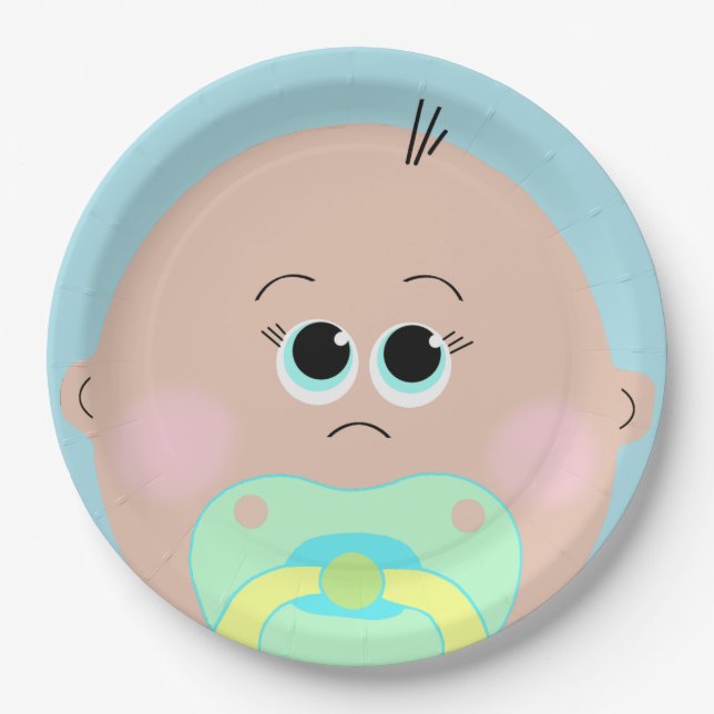Große Baby-Gesichts-Babyparty-Platte Pappteller (Vorderseite)