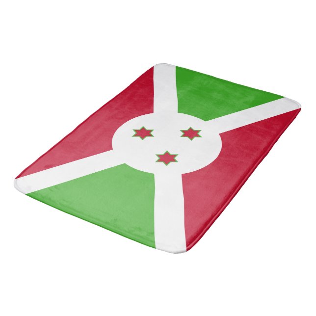 Große Badematte mit Flagge Burundis (Schrägansicht)