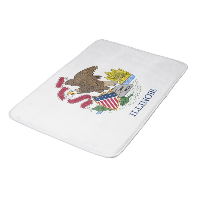 Große Badematte mit Flagge von Illinois, USA (Schrägansicht)