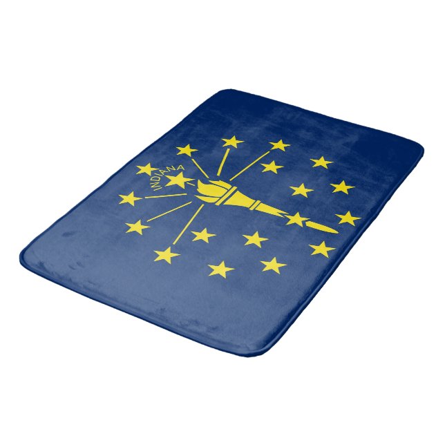 Große Badematte mit Flagge von Indiana, USA (Schrägansicht)