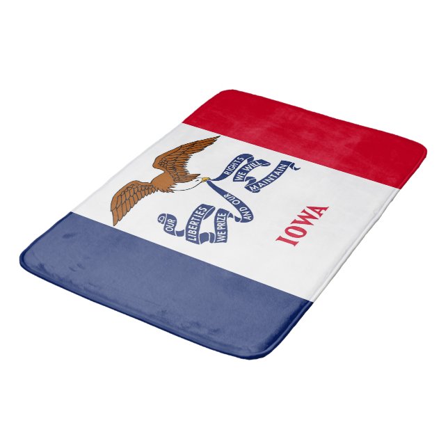 Große Badematte mit Flagge von Iowa, USA (Schrägansicht)