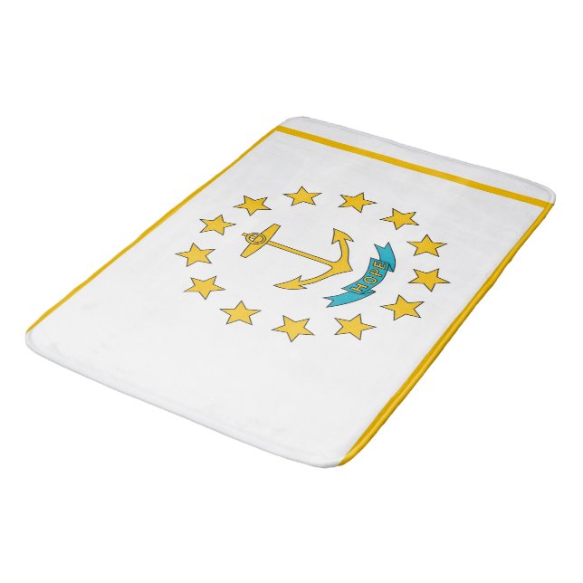 Große Badematte mit Flagge von Rhode Island, USA (Schrägansicht)