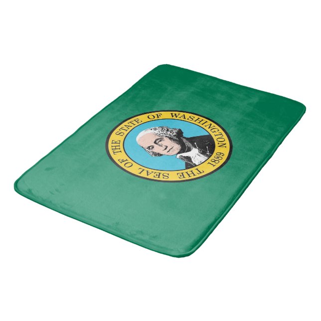 Große Badematte mit Flagge von Washington, USA (Schrägansicht)