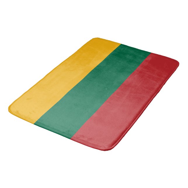 Große Badematte mit litauischer Flagge (Schrägansicht)