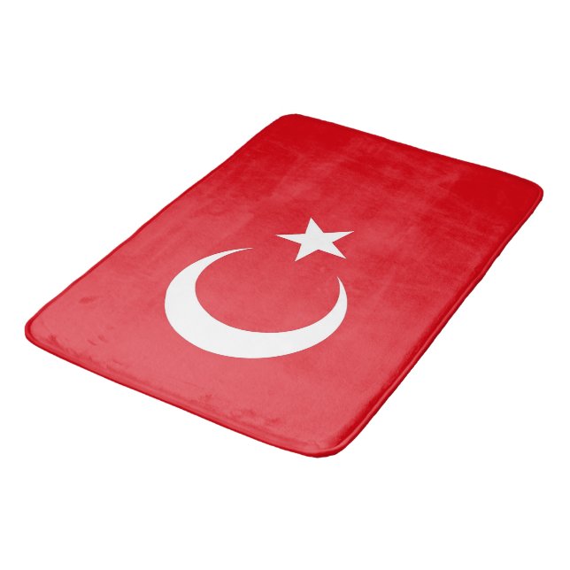Große Badematte mit türkischer Flagge (Schrägansicht)