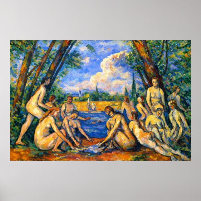 Große Badende von Paul Cézanne Poster (Vorne)