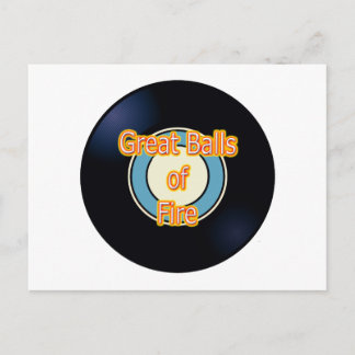 Große Balls mit Feuer schlagen Song-Titeln Oldies Postkarte