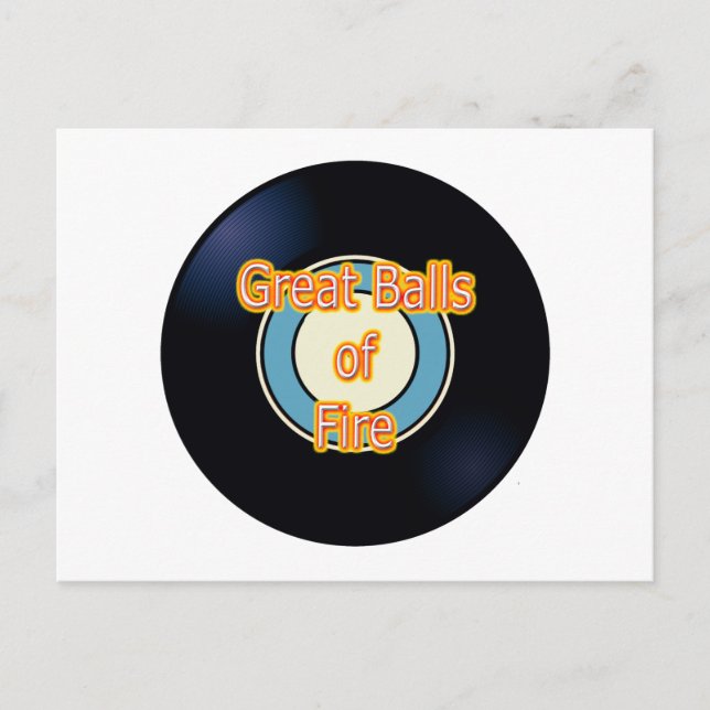 Große Balls mit Feuer schlagen Song-Titeln Oldies Postkarte (Vorderseite)