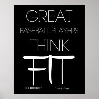 Große Baseball-Spieler denken gut - schwarz Poster