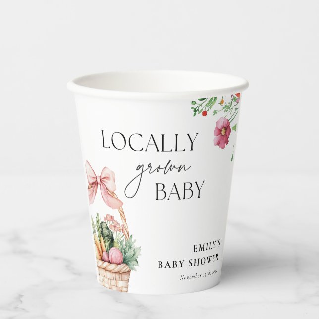 Grosse Bauern Markt Girl Baby Dusche Pappbecher (Vorderseite)
