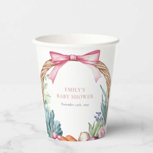 Grosse Bauern Markt Girl Baby Dusche Pappbecher (Vorderseite)