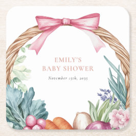 Grosse Bauern Markt Girl Baby Dusche Rechteckiger Pappuntersetzer