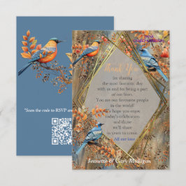 Große Bäume, Herbstblätter & Bluebirds. RSVP Karte