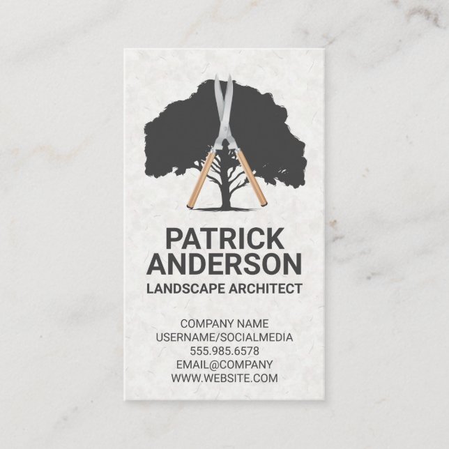 Große Baumhecke | Gardener Business Card Visitenkarte (Vorderseite)
