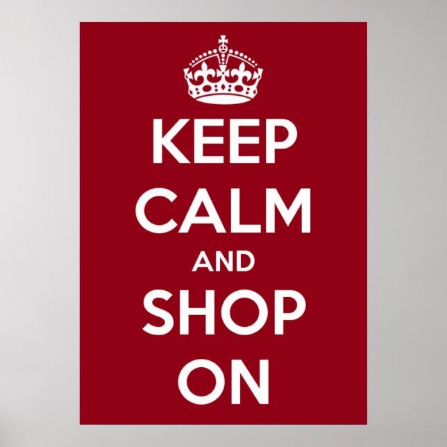 Große Behalten Ruhe und Shop auf Plakat (Vorne)